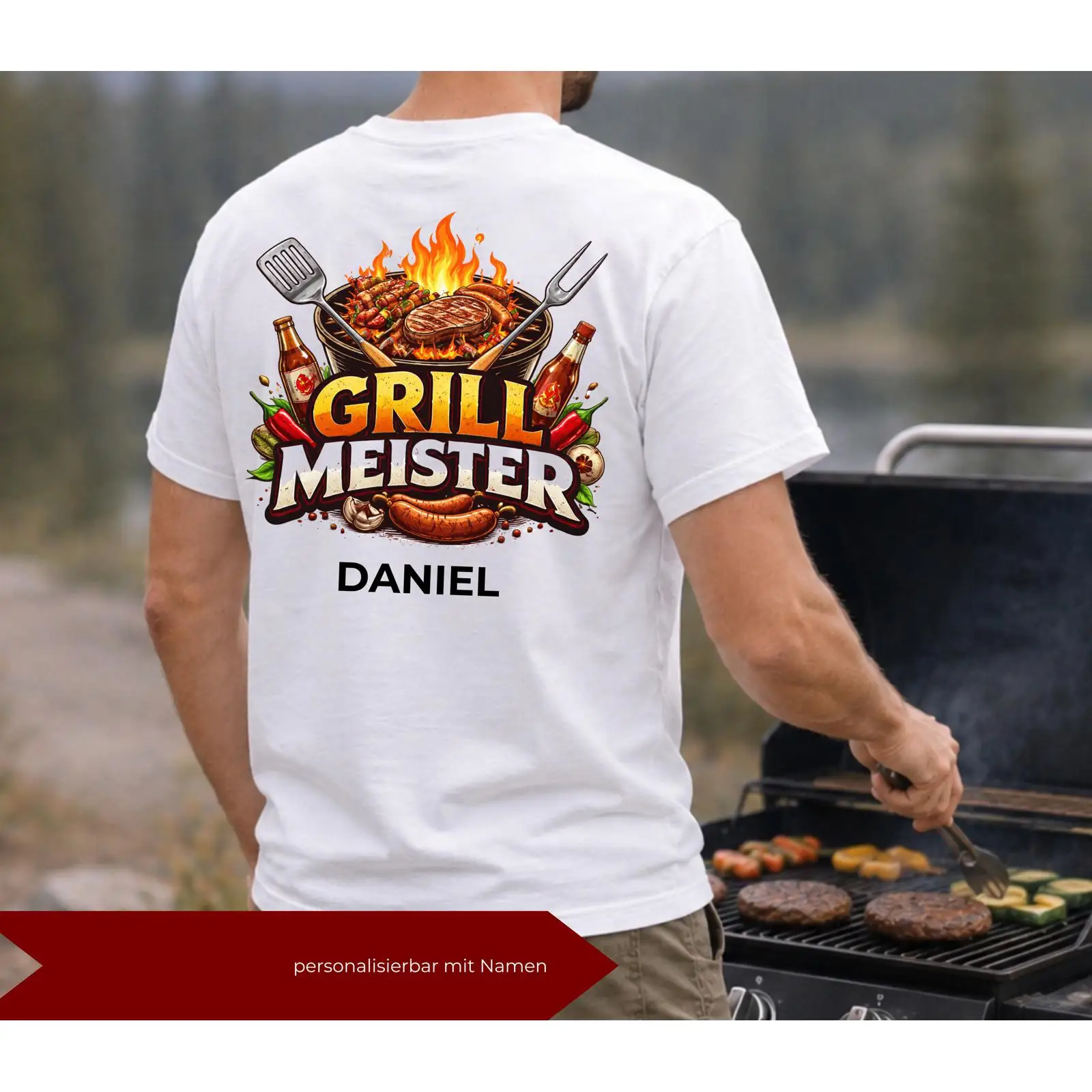 Vintage Fashion Enthusiasts - Camiseta Personalizada Grill Meister com Nome