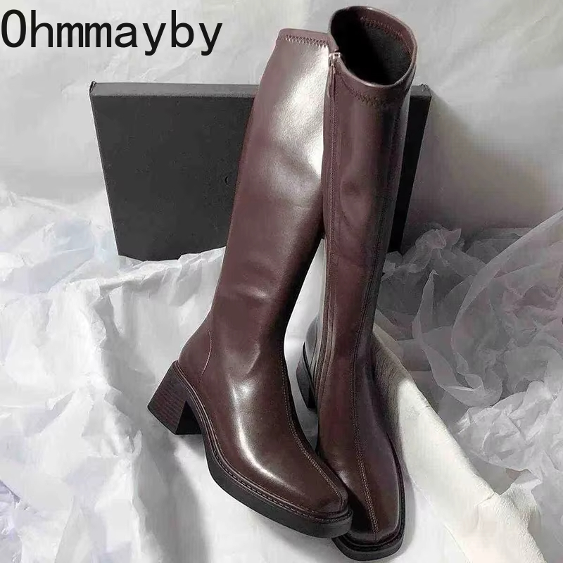 Vintage Fashion Ladies - Vintage salto grosso feminino joelho botas