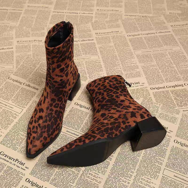 Vintage Fashion Ladies - Novas Botas de Salto Baixo Femininas