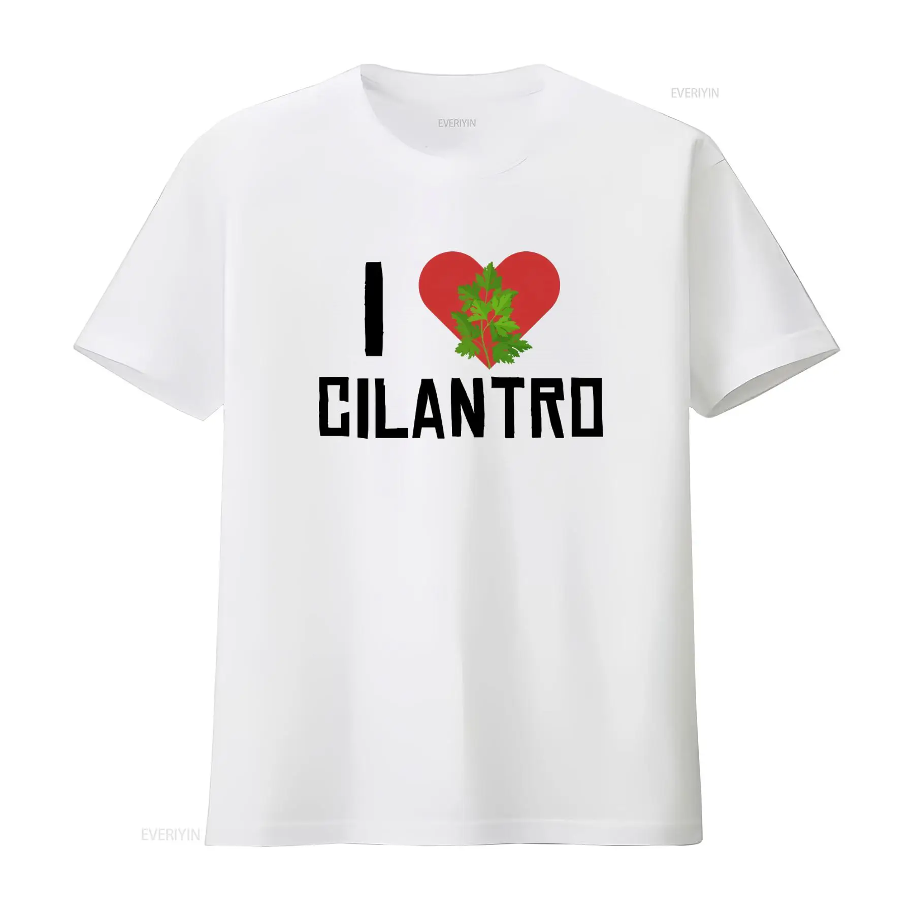 Vintage Fashion Enthusiasts - Camiseta 'Eu Amo Coentro' Perfeita para