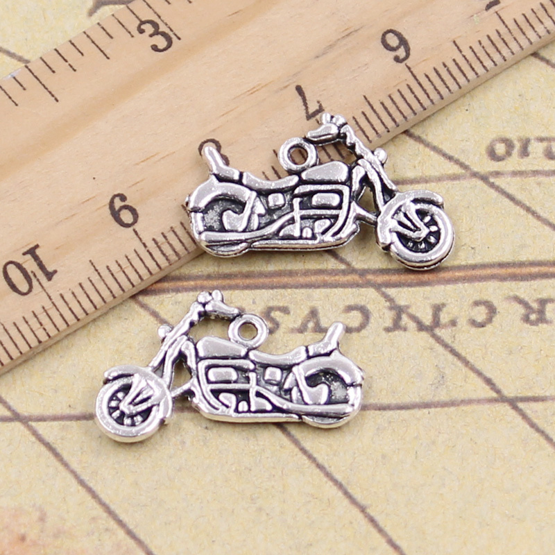 Vintage Fashion Finds - Pingentes de prata antigos para motocicleta,