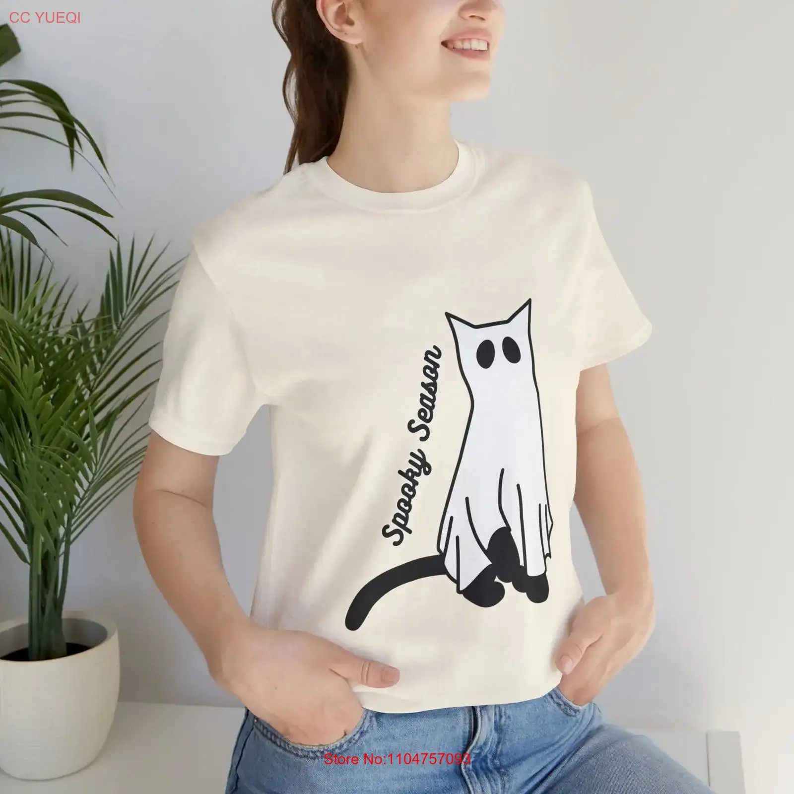 Vintage Vibes Fashion - Camiseta de Gato Fantasma para o