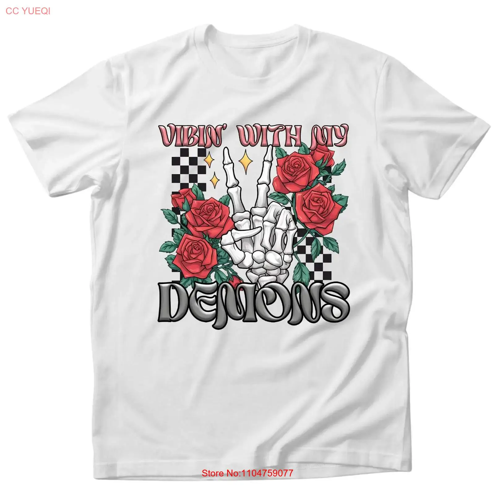 Camiseta 'Vibing with my demon - Vintage Vibes Fashion avaliação e preço