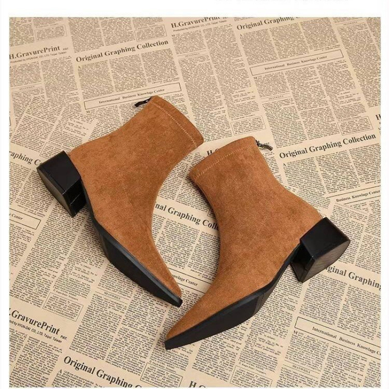 Novas Botas de Salto Baixo Fem - Vintage Fashion Ladies avaliação e preço