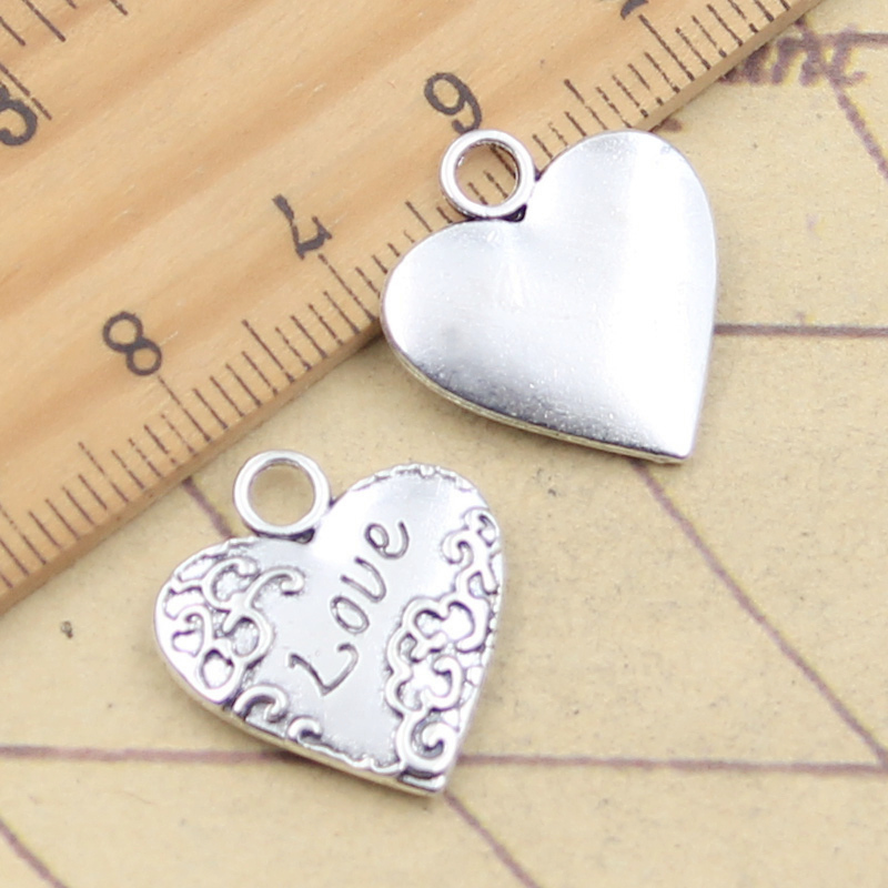 10 pçs encantos coração amor 1 - Vintage Fashion Finds avaliação e preço