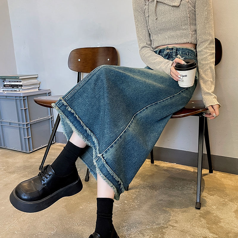Saias Femininas Midi Moda Cint - Denim Skirt Midi Vintage avaliação e preço