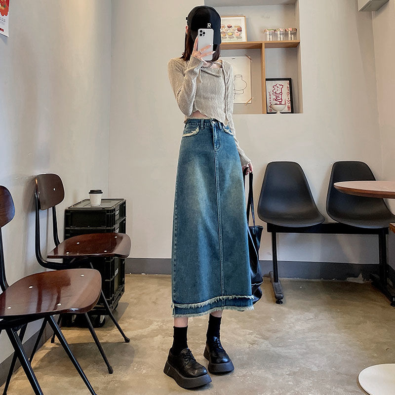 Saias Femininas Midi Moda Cint - Denim Skirt Midi Vintage avaliação e preço