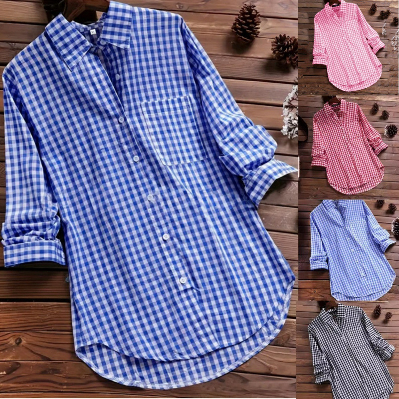 Camisa Feminina Xadrez Solta c - Vintage Fashion Ebay avaliação e preço